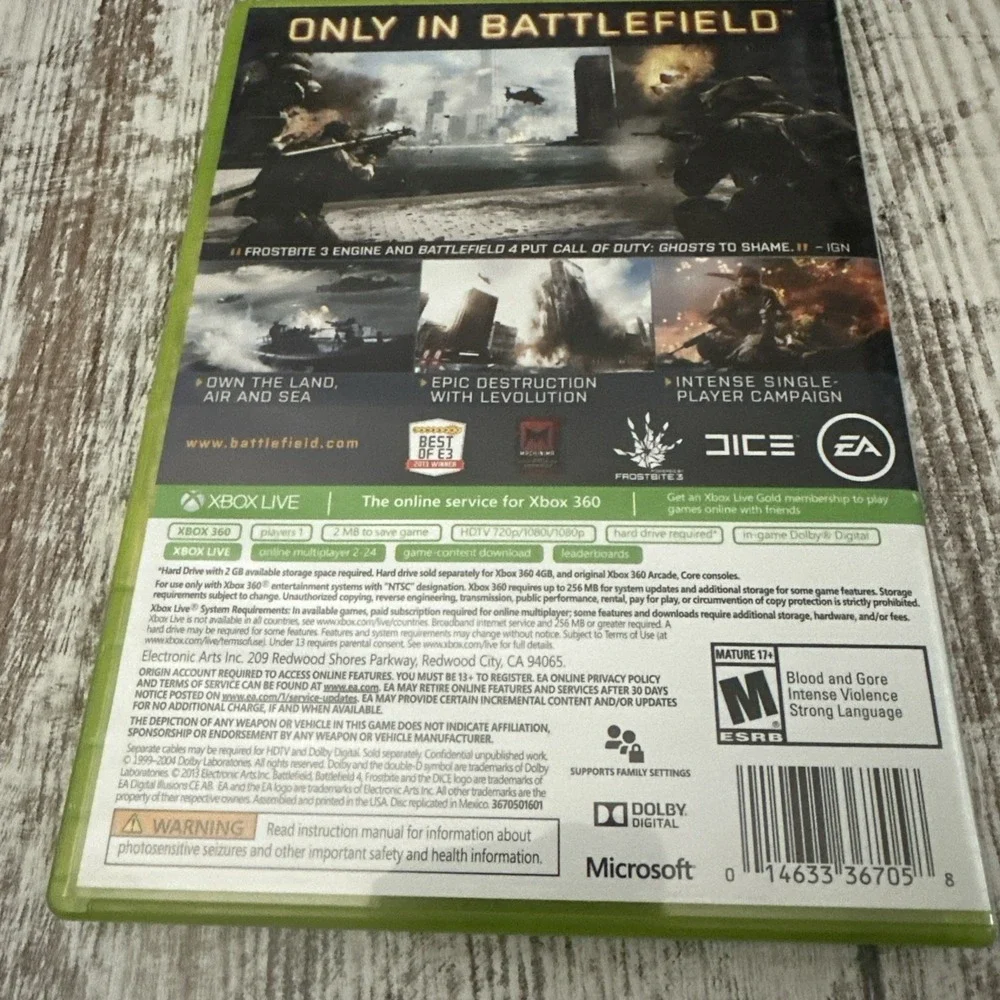 Battlefield 4 (Microsoft Xbox 360) Double Disc No Manual